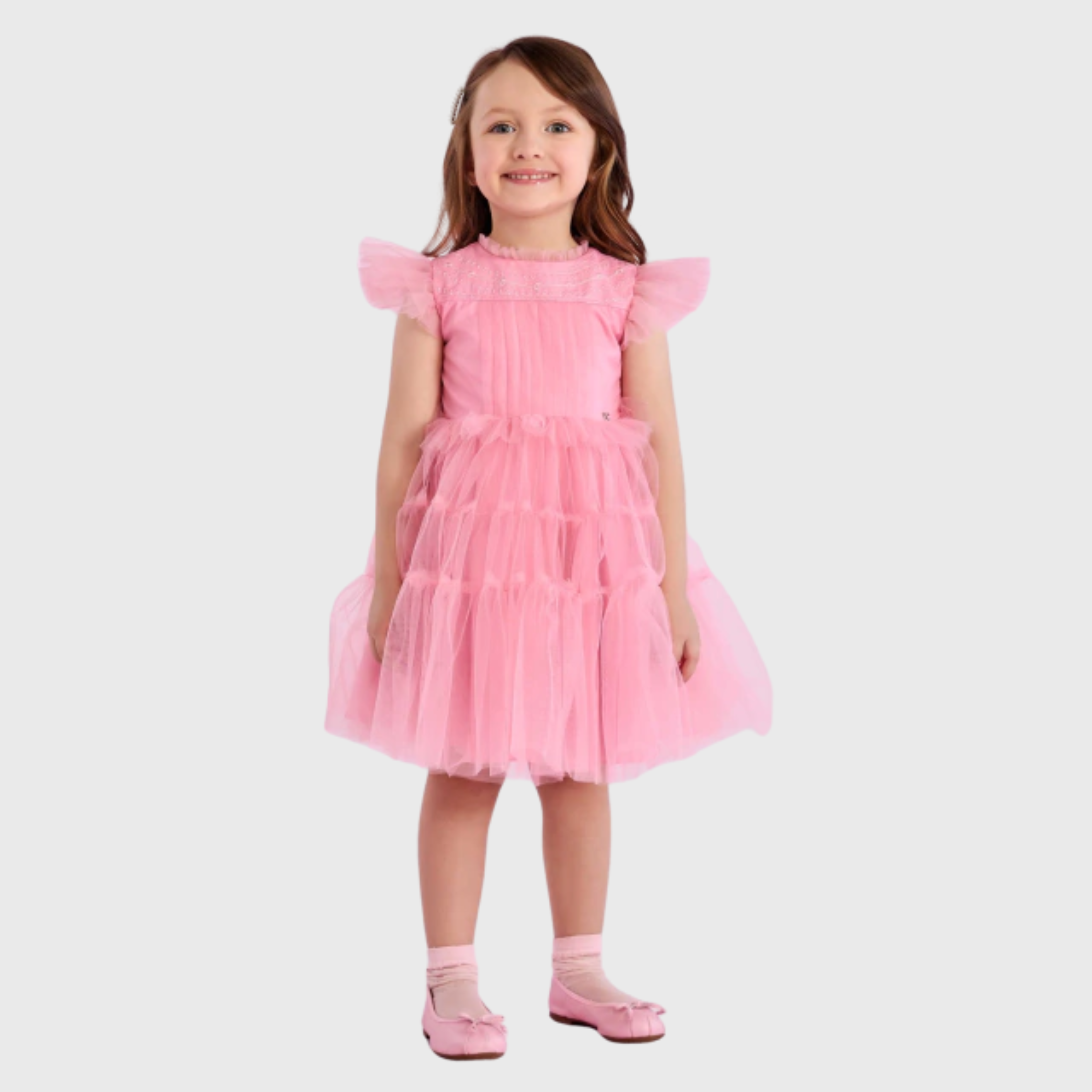 VESTIDO FESTA ROSA TULE - PETIT CHERIE