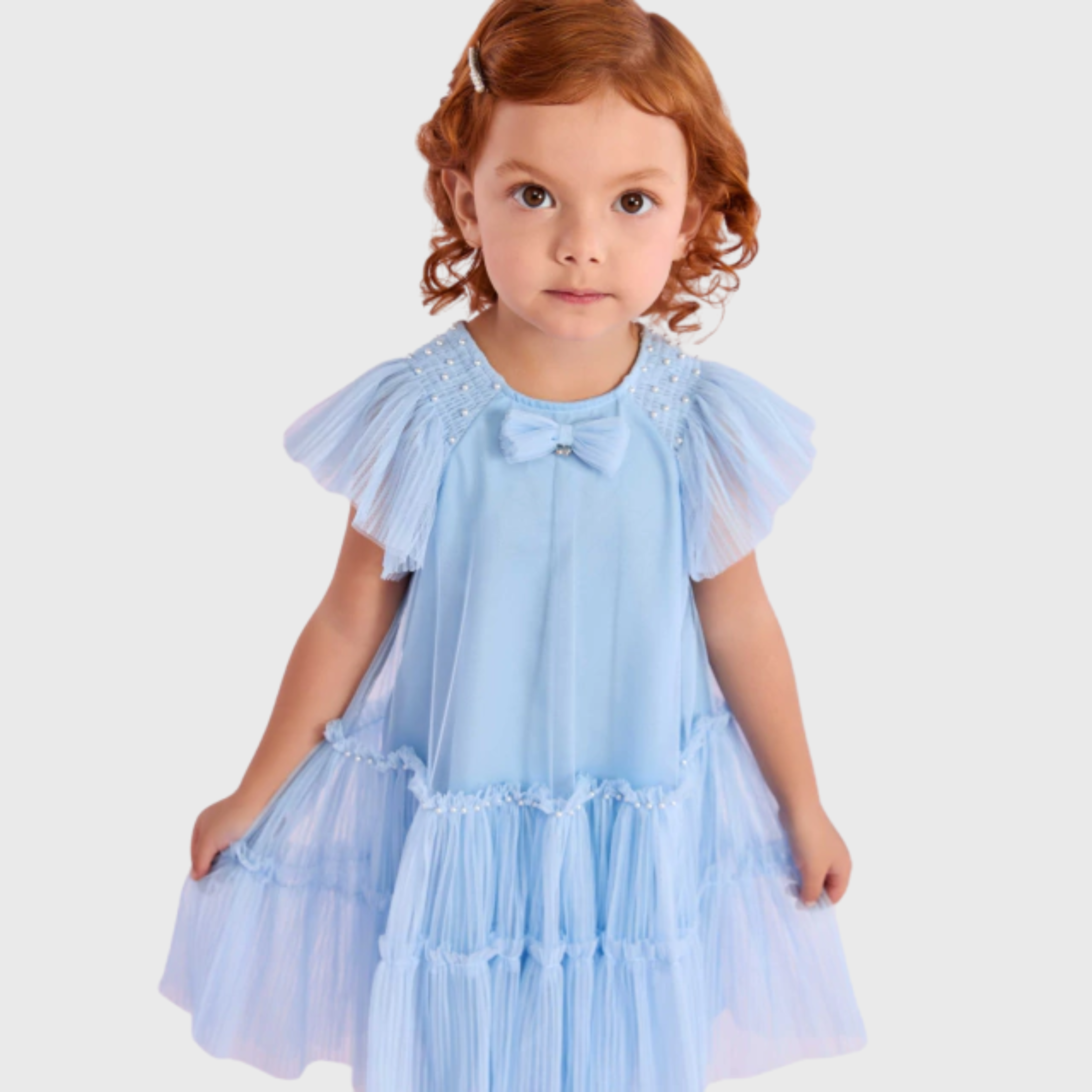 VESTIDO FESTA COM TULE AZUL - PETIT CHERIE