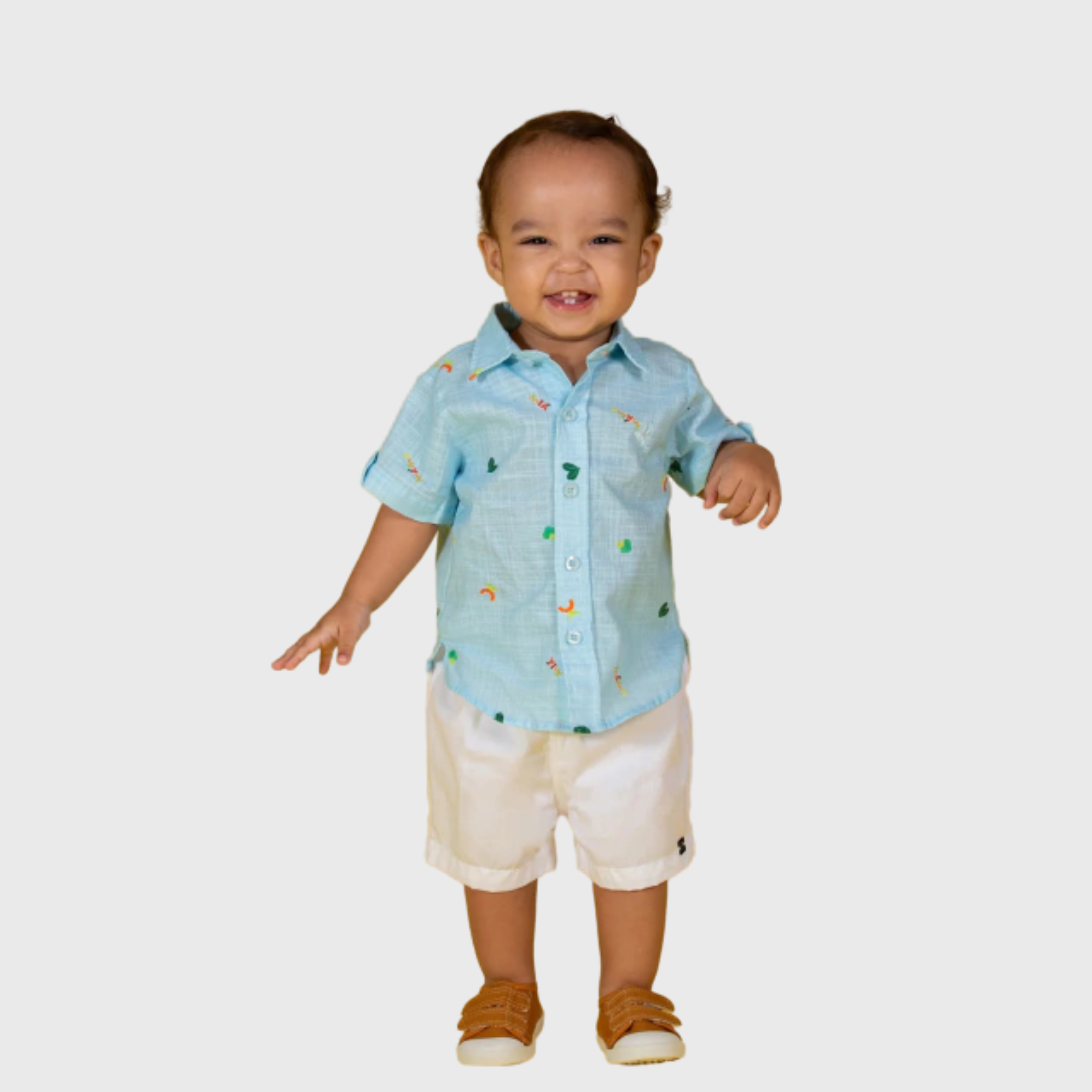 CONJUNTO ESTAMPA MAMMA MIA MINI AZUL BEBÊ - PRECOCE