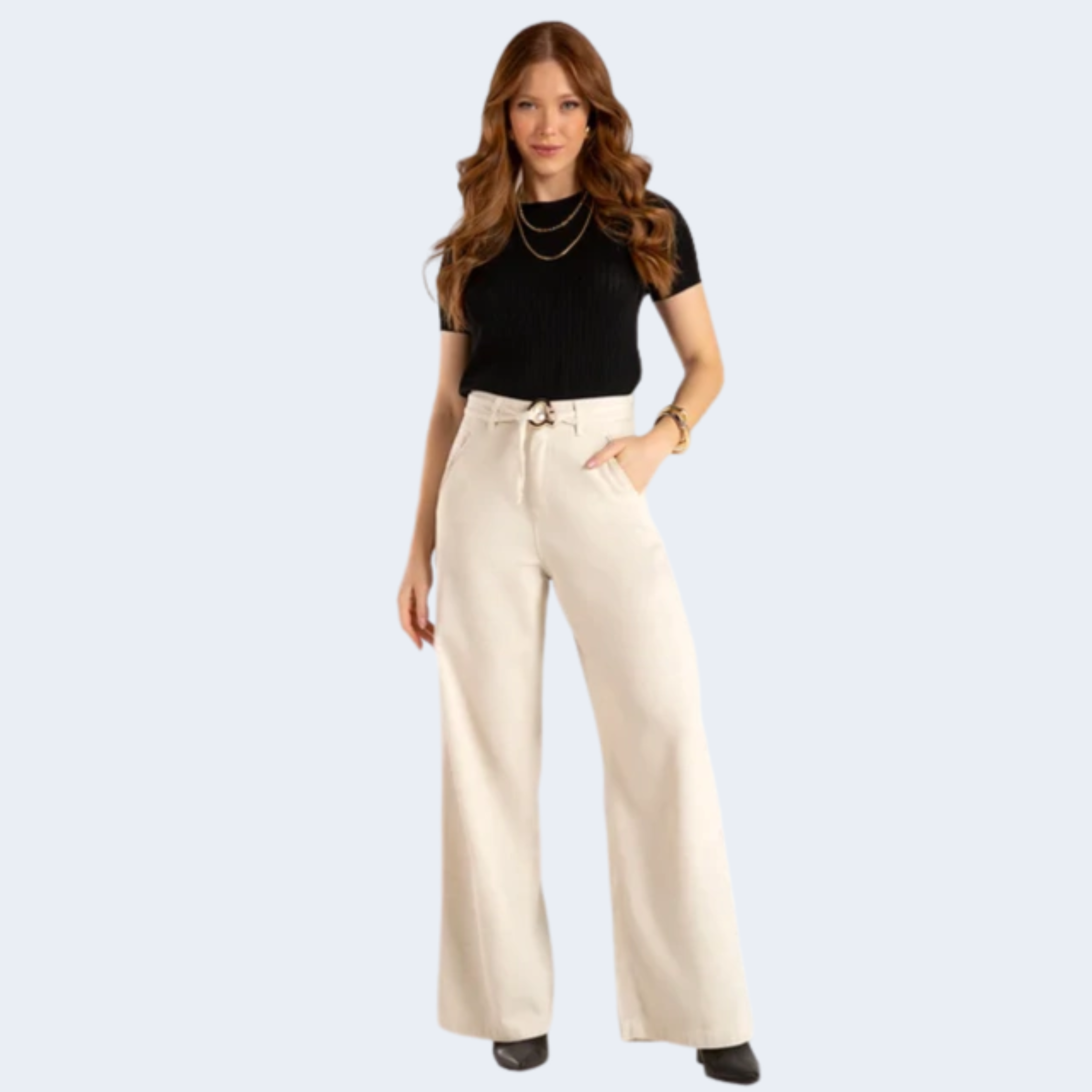 CALÇA PANTALONA DE LINHO FEMININA - CATUCCI