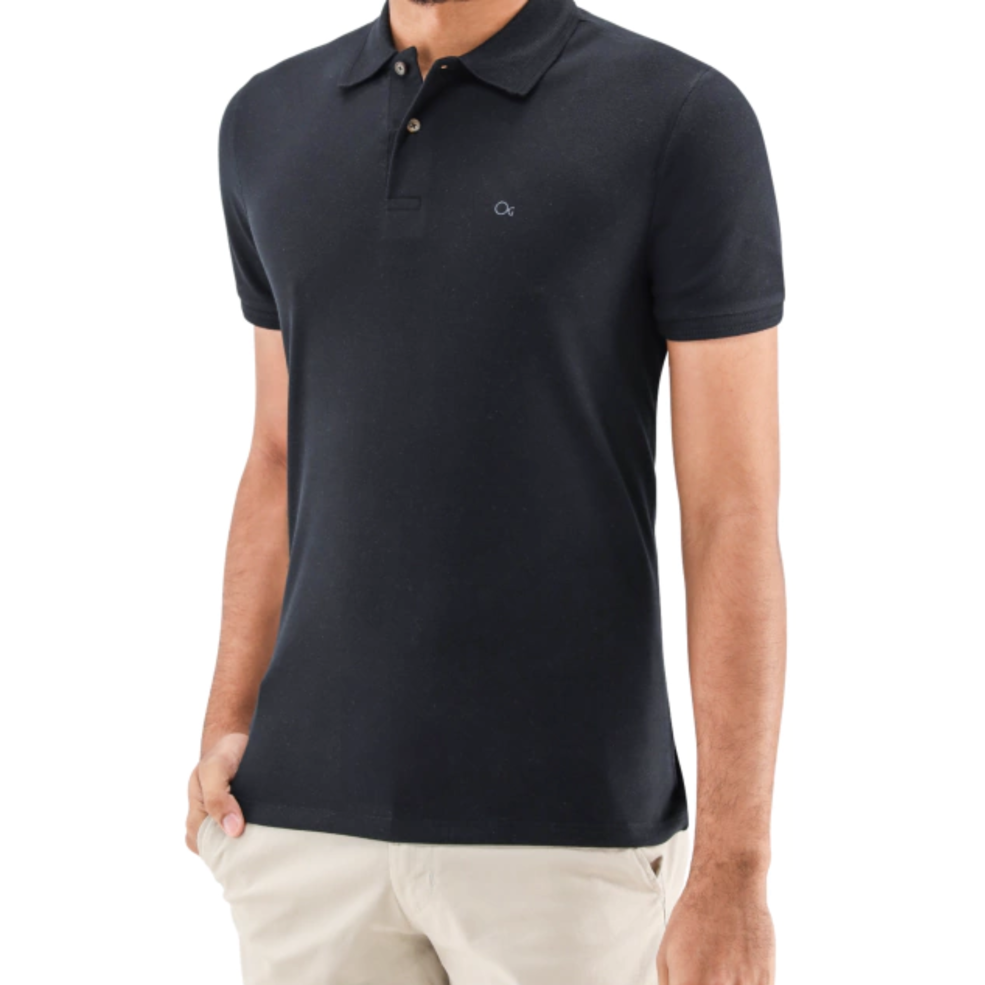 POLO MC ESSENCIAL SLIM PIQUET DUPLO TPX ANTHRACITE - OGOCHI