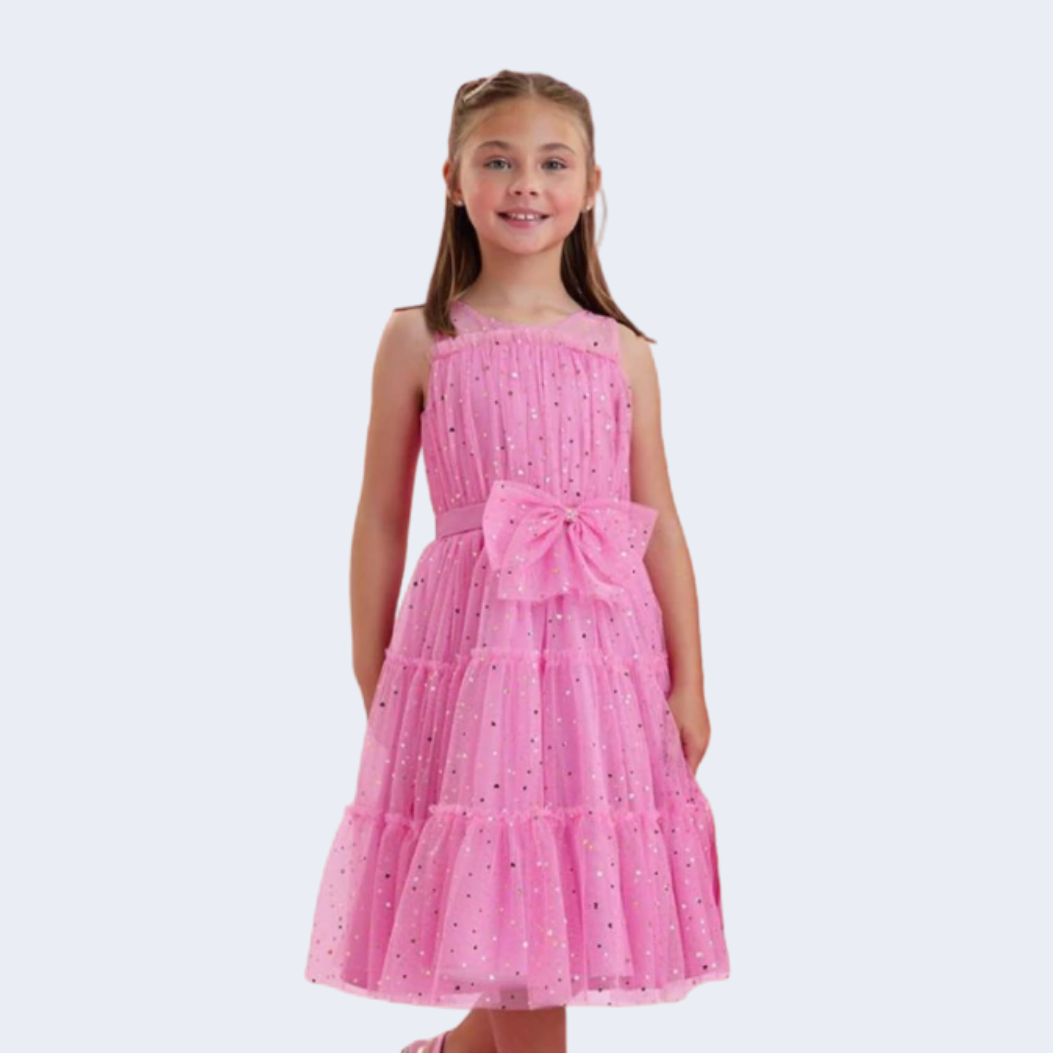 VESTIDO DE FESTA COM MINI CORAÇÕES - PETIT CHERIE