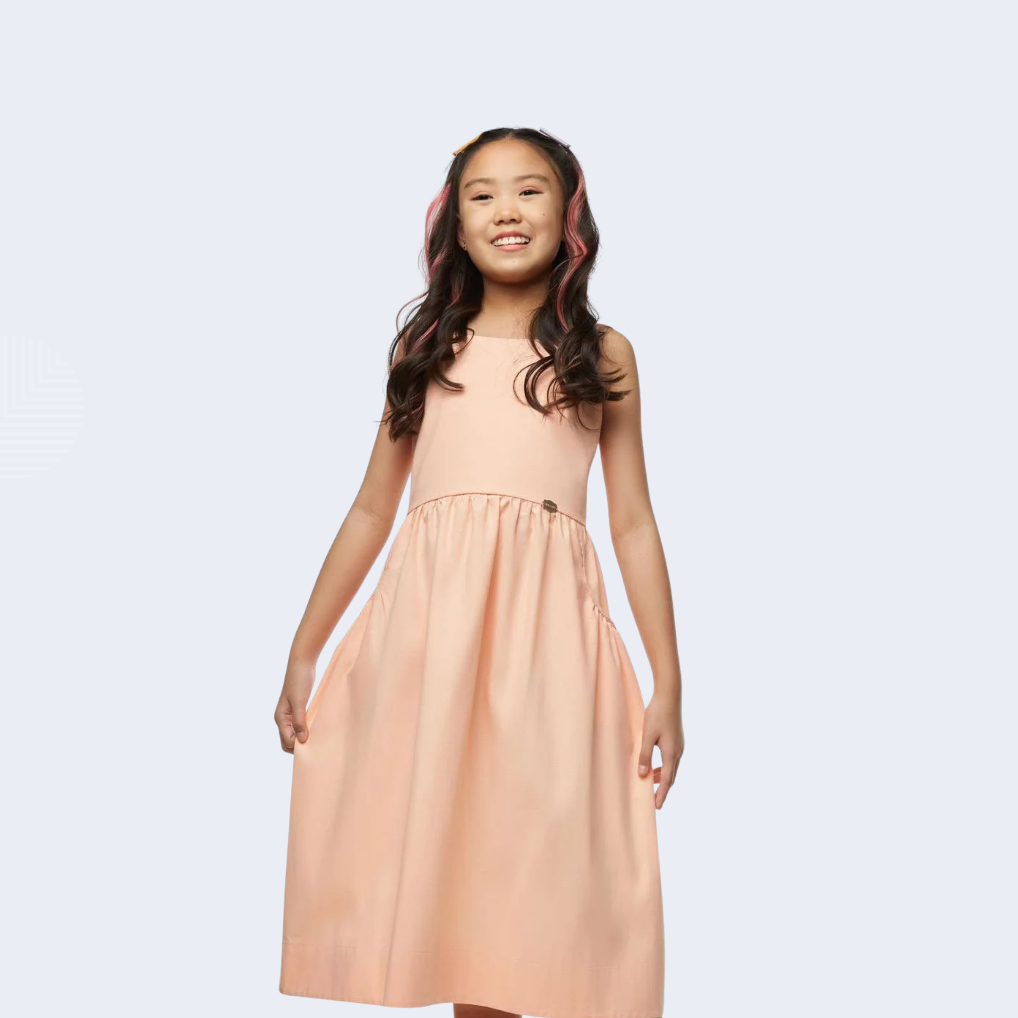 VESTIDO MIDI PÊSSEGO - CAMU CAMU