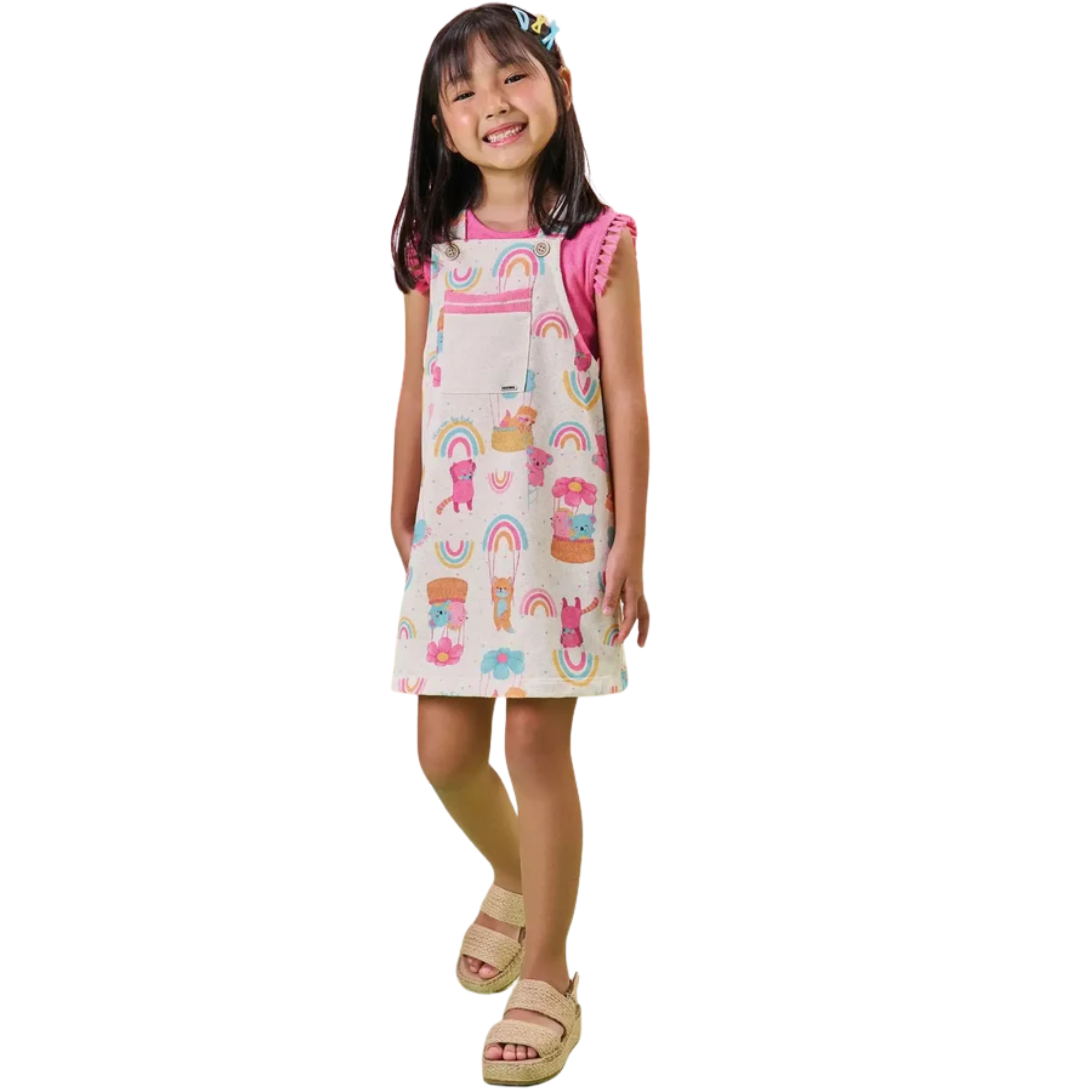 CONJUNTO BLUSA E SALOPETE EM MOLETOM - KUKIÊ