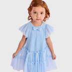 VESTIDO FESTA COM TULE AZUL - PETIT CHERIE