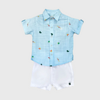 CONJUNTO ESTAMPA MAMMA MIA MINI AZUL BEBÊ - PRECOCE