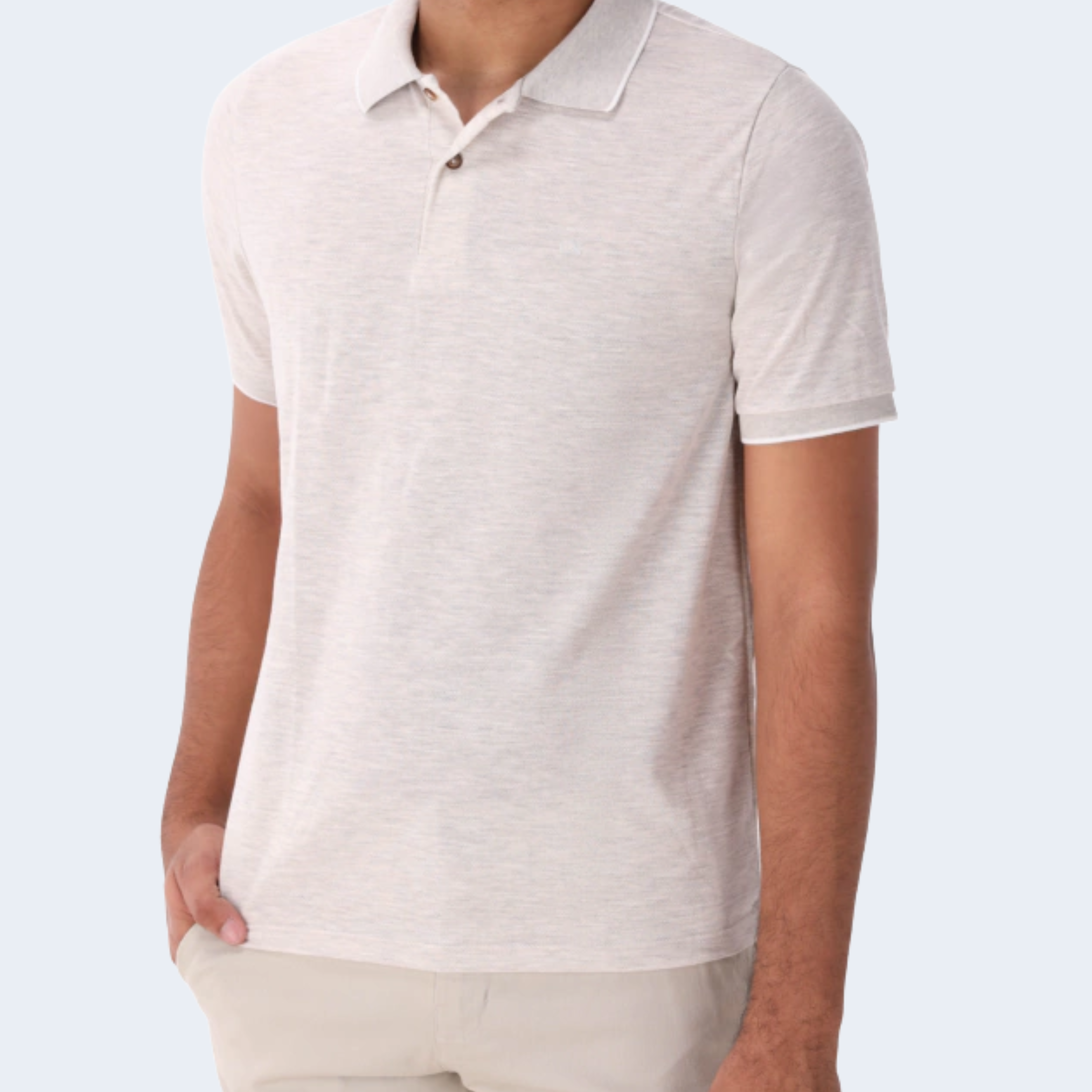 POLO MC CONCEPT SLIM MALHA MESCLA LEVE ROSA CLARO - OGOCHI