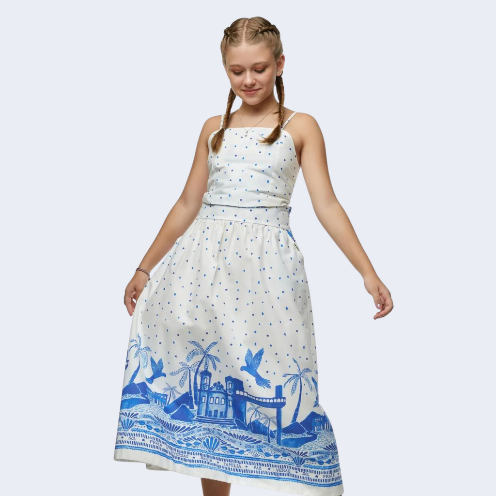 CONJUNTO CROPPED E SAIA MIDI BARRADO PARATY - CAMU CAMU