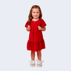 VESTIDO TEXTURIZADO COM MOCHILA DE URSINHO - GABRIELA AQUARELA