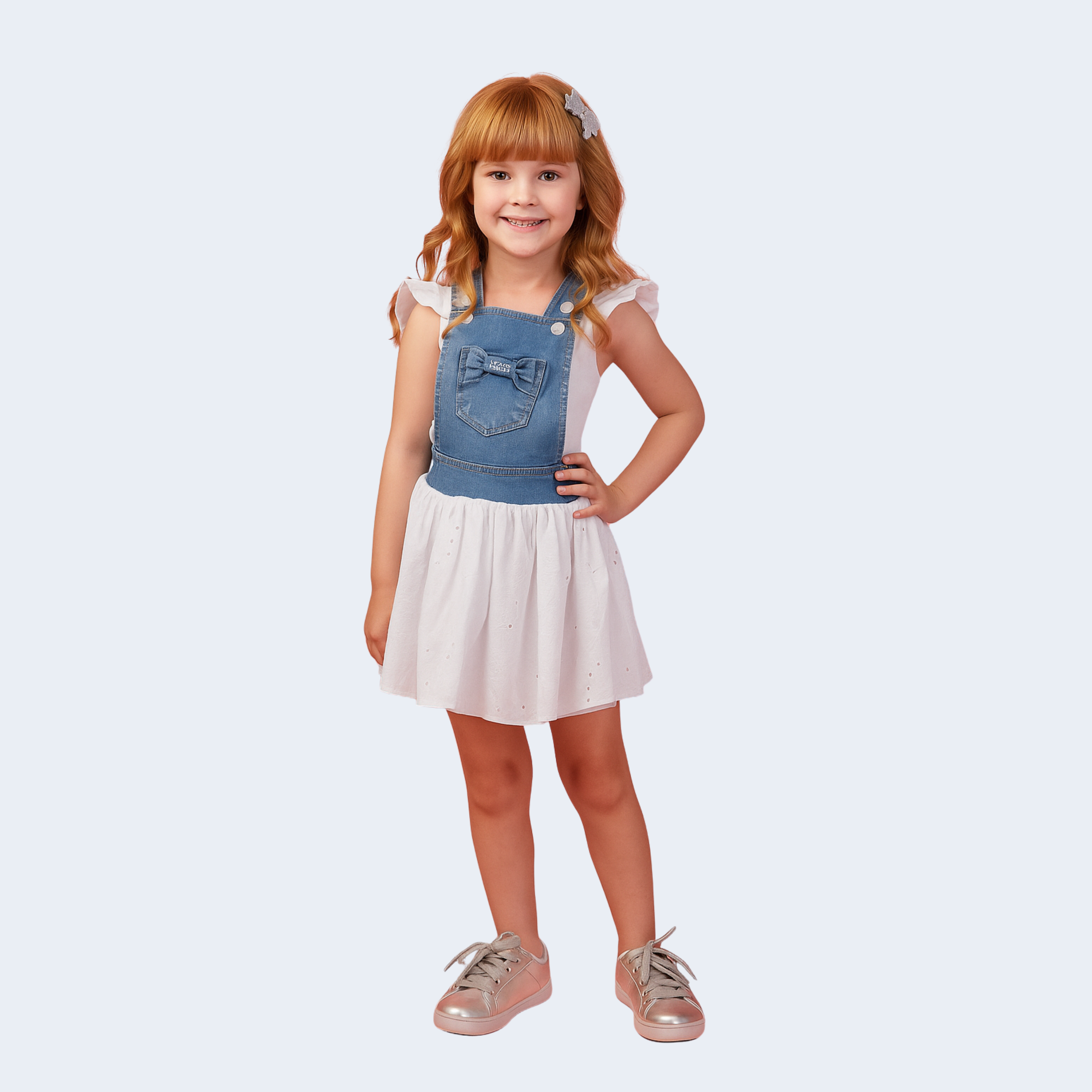 SALOPETE JEANS COM SAIA - GABRIELA AQUARELA