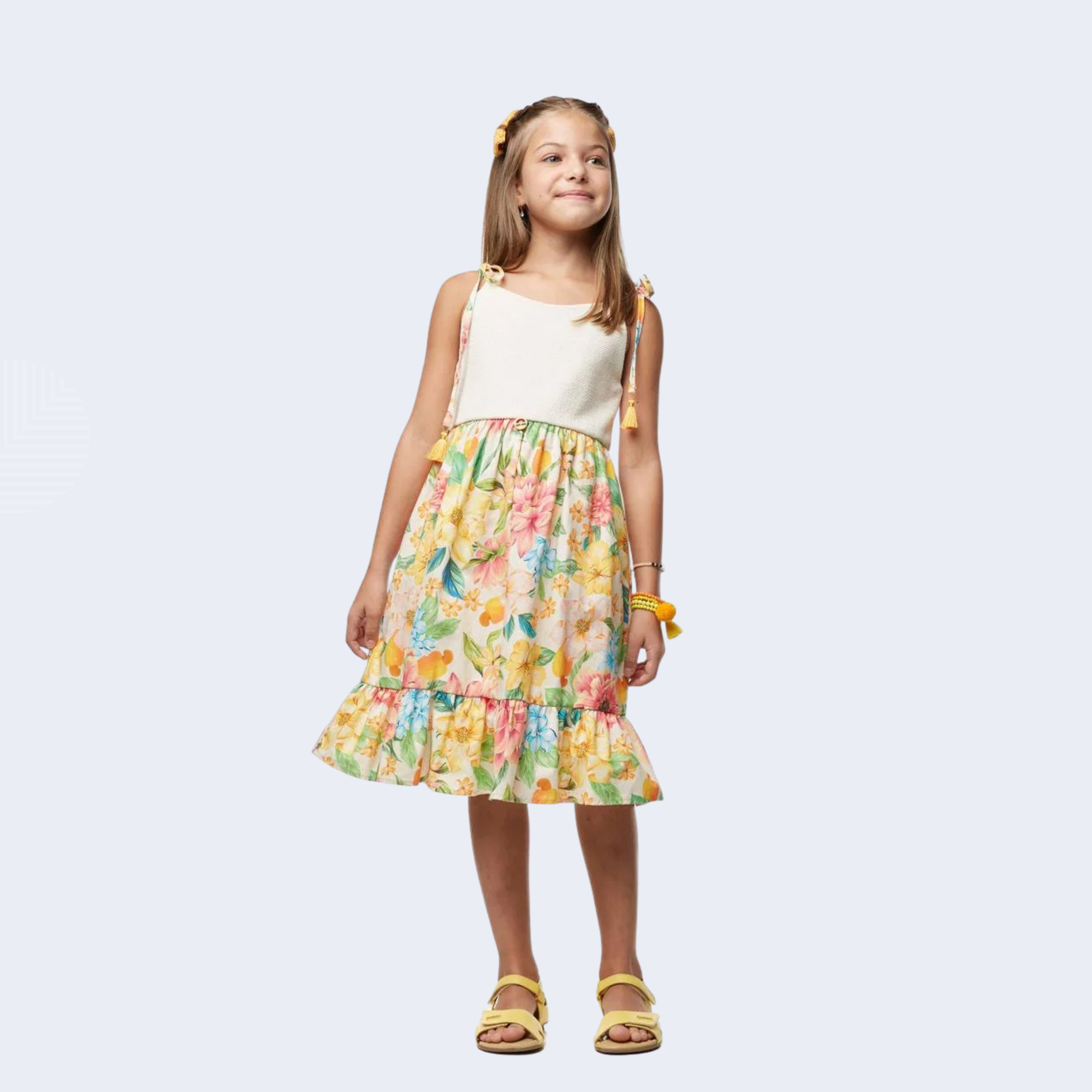 VESTIDO FLOR DE CAJU COM TRICÔ - CAMU CAMU