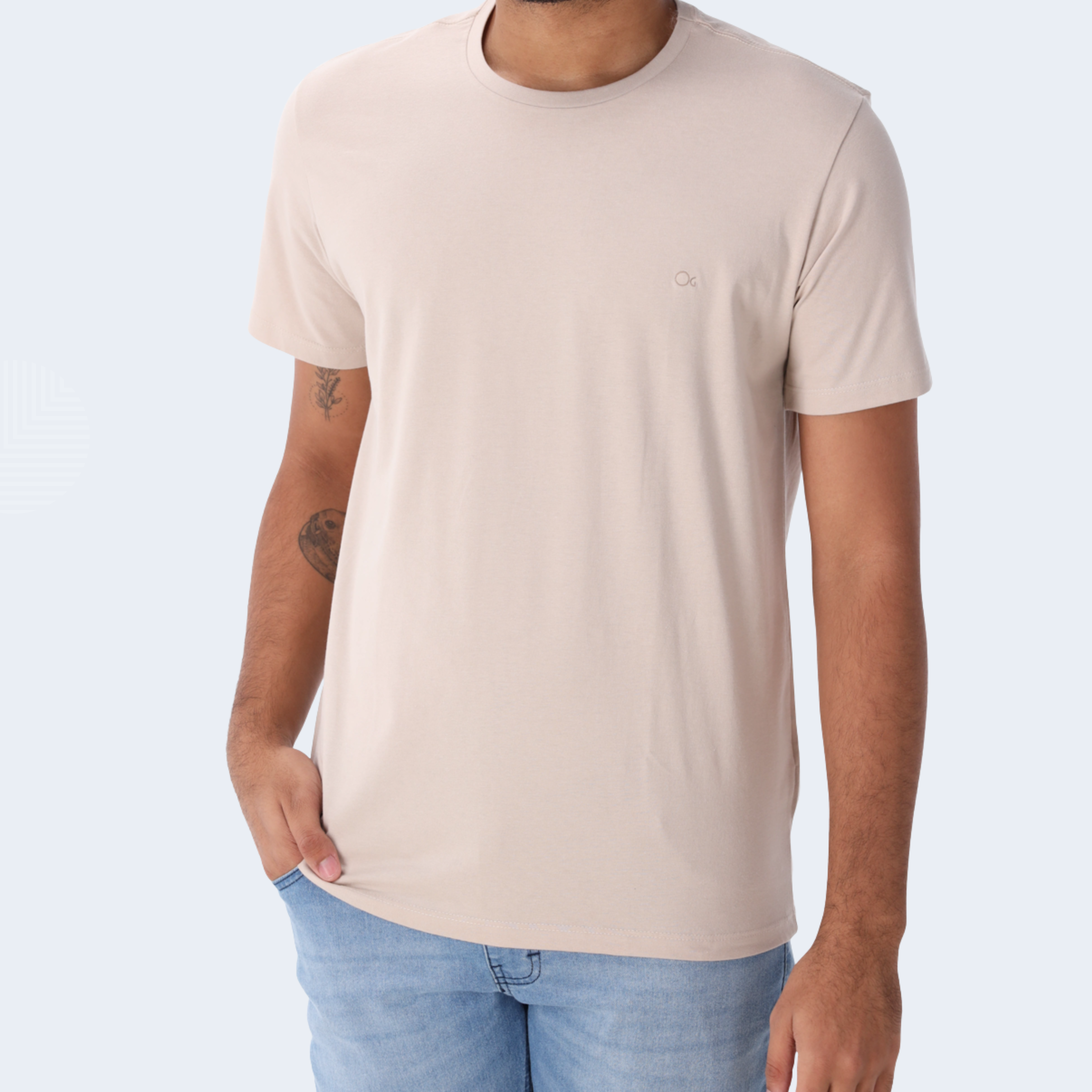CAMISETA SLIM ESSENCIAL AREIA - OGOCHI