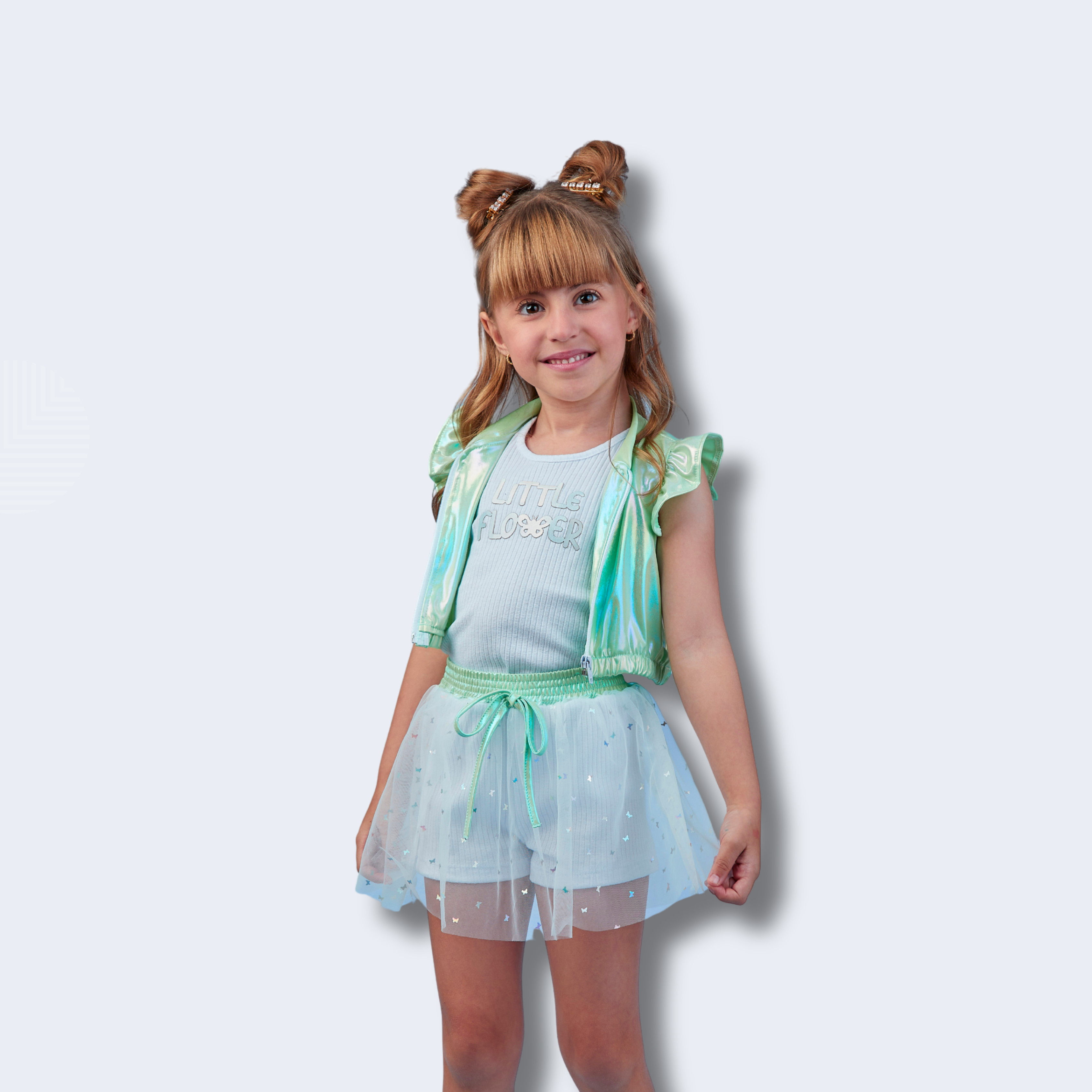 CONJUNTO COLETE E SAIA COM TULE - GABRIELA AQUARELA