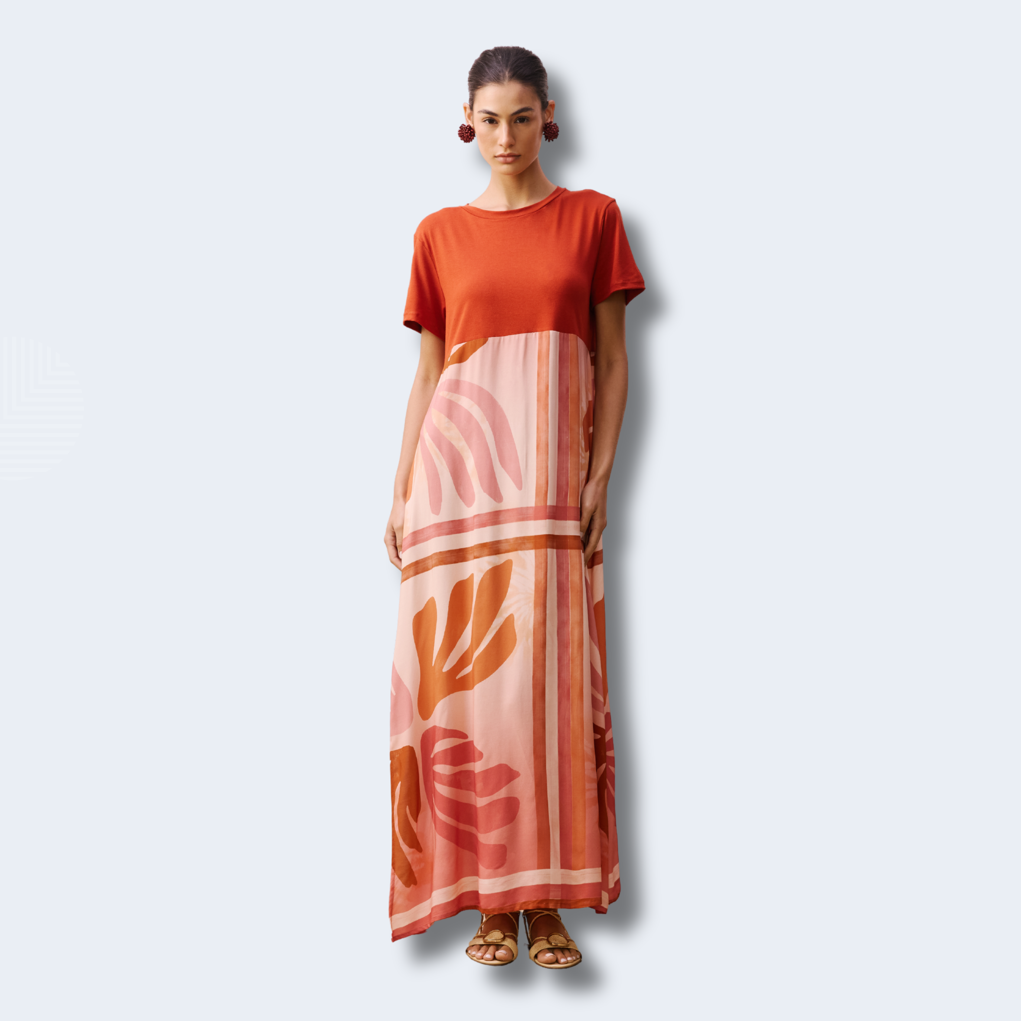 VESTIDO MAX MIDI COM MALHA - CACAY