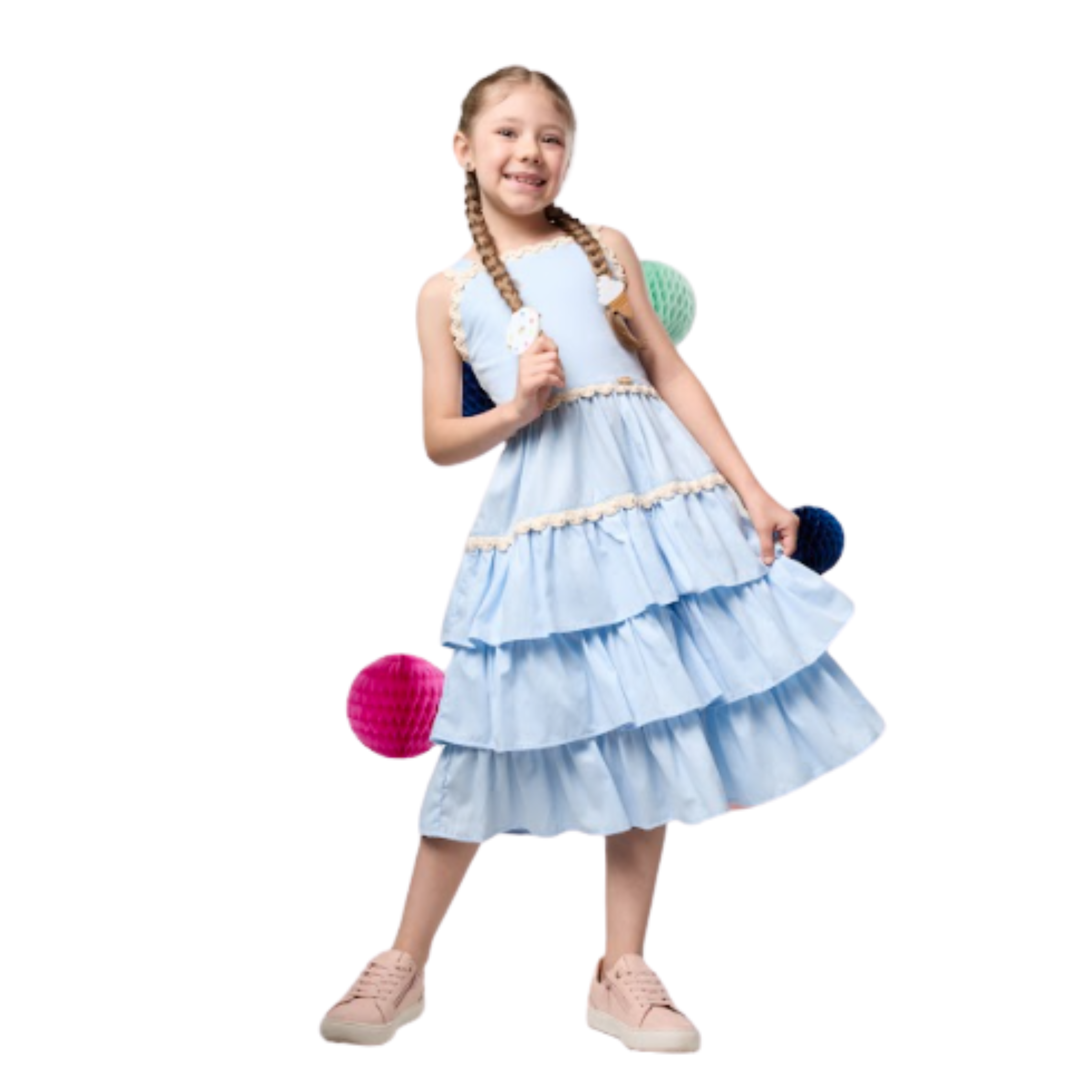 VESTIDO AZUL ONDAS - CAMU CAMU