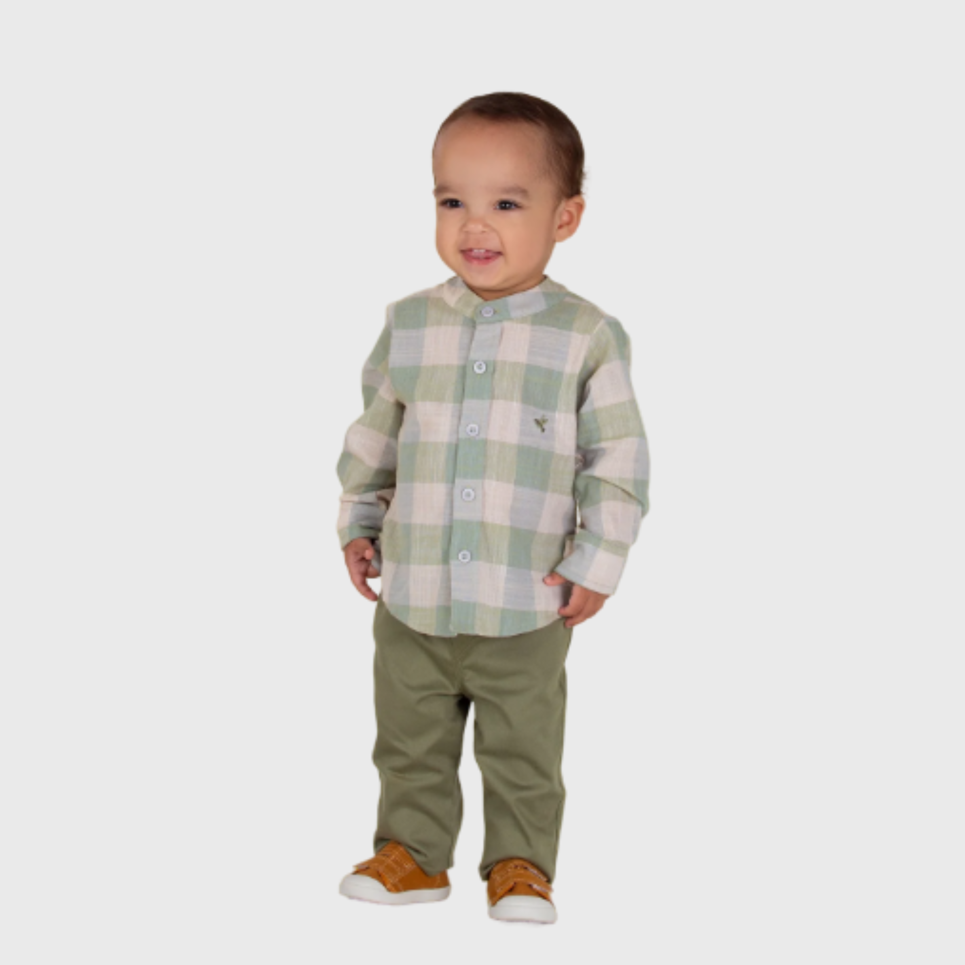 CONJUNTO CAMISA XADREZ VERDE E CALÇA - PRECOCE