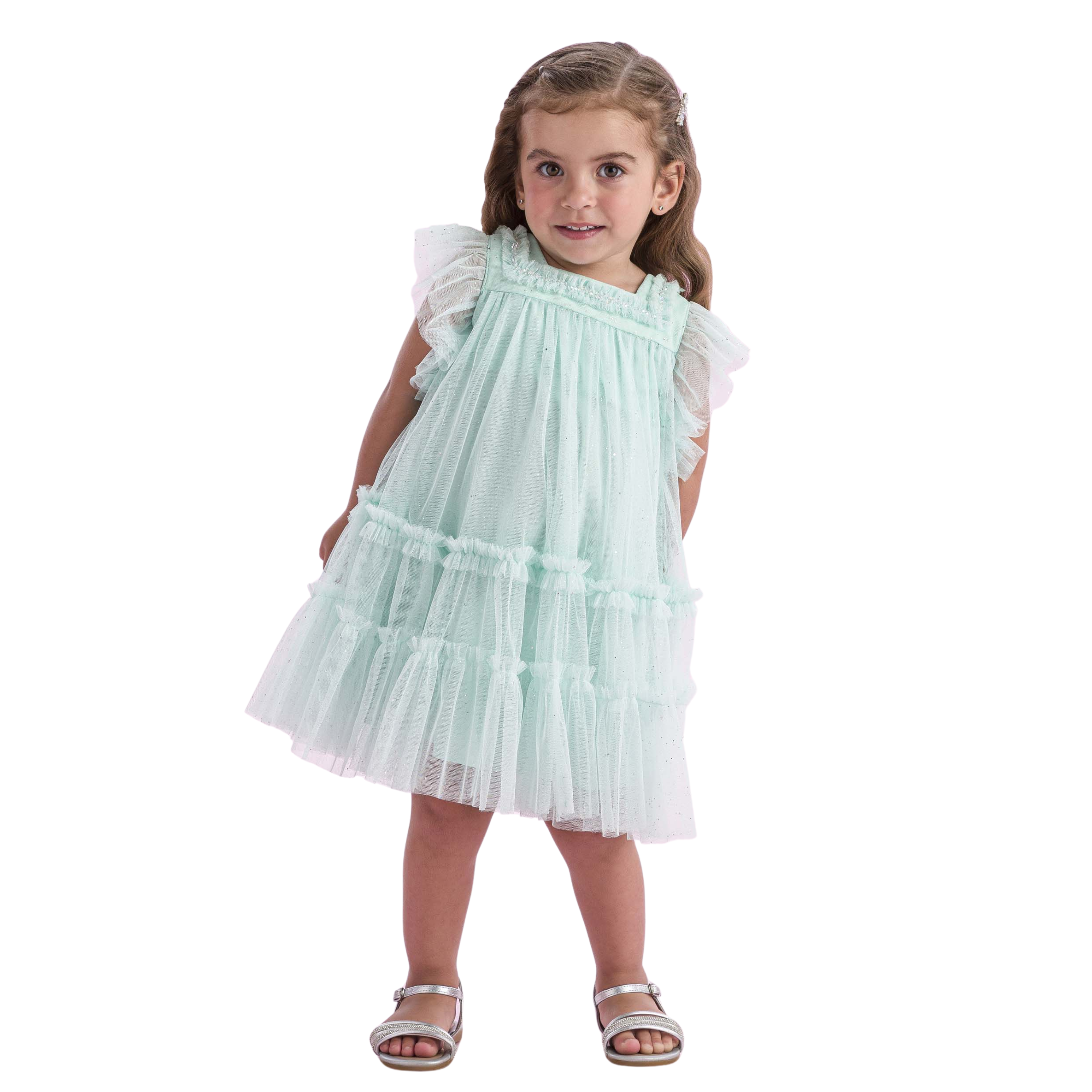 VESTIDO DE TULE COM BABADO- PETIT CHERIE