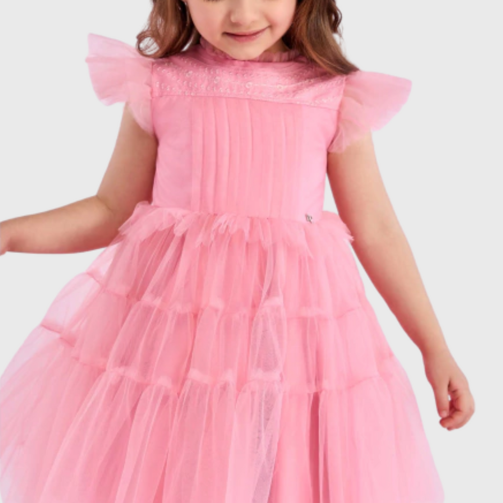 VESTIDO FESTA ROSA TULE - PETIT CHERIE