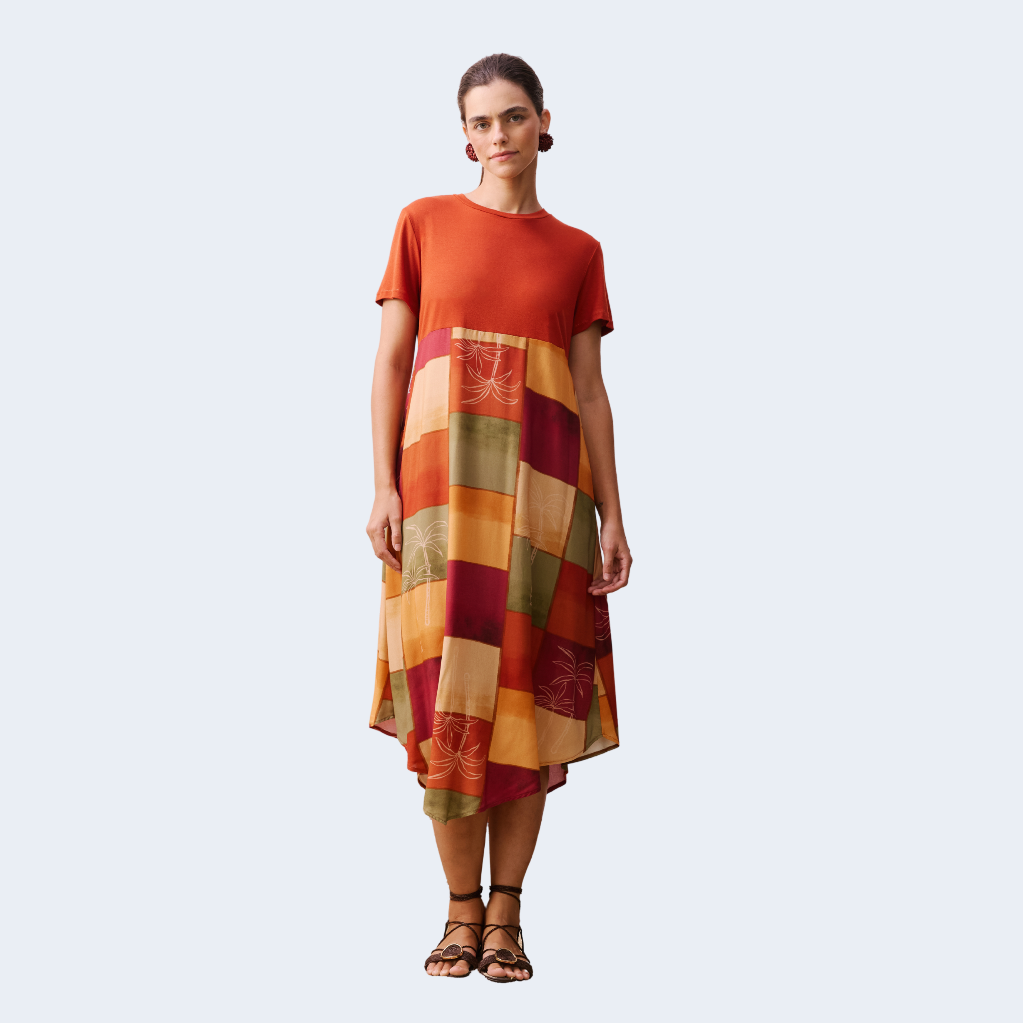VESTIDO MIDI ASSIMÉTRICO - CACAY